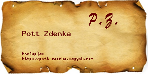 Pott Zdenka névjegykártya